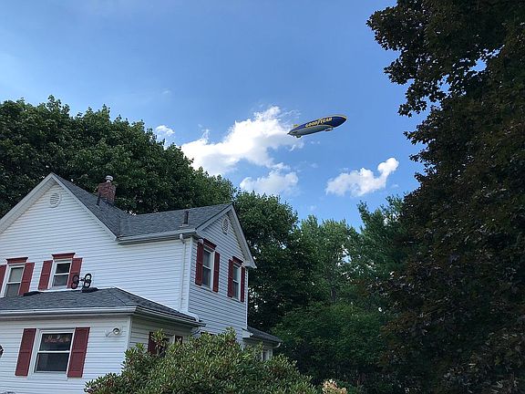 Blimp passes by occasionally