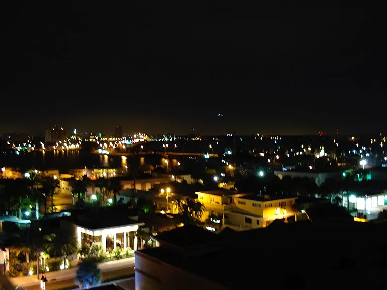 Night view of the intercostal.