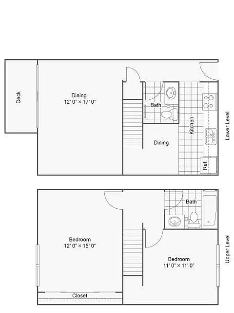 Floor plan 2x1.5 TH