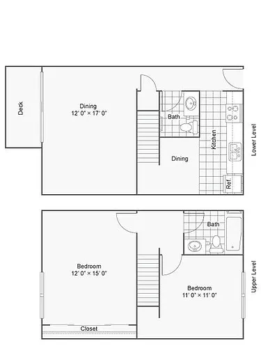 Floor plan 2x1.5 TH