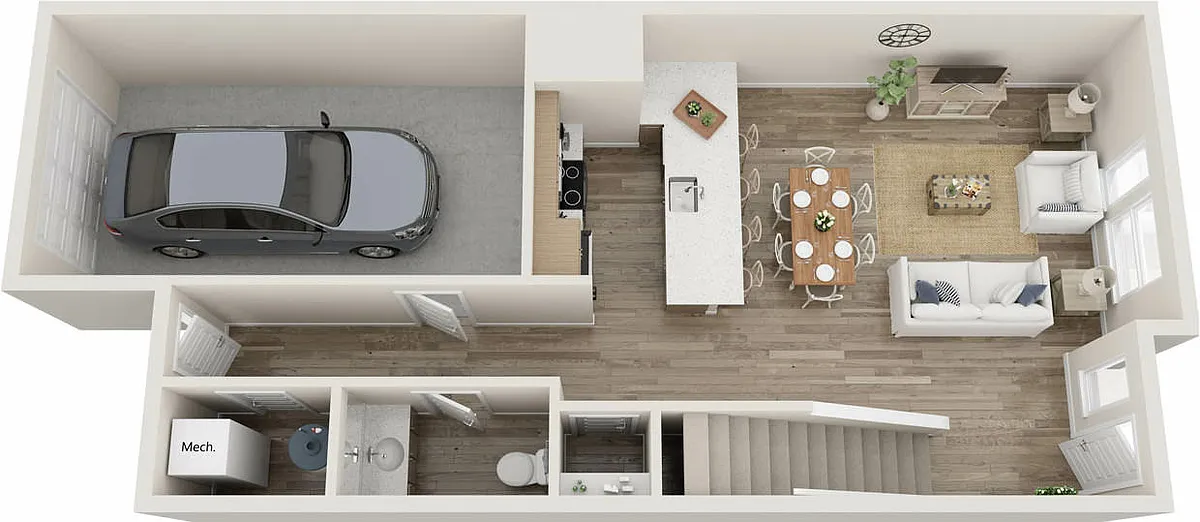 Floor plan 3 Bedroom 2.5 Bath Townhome