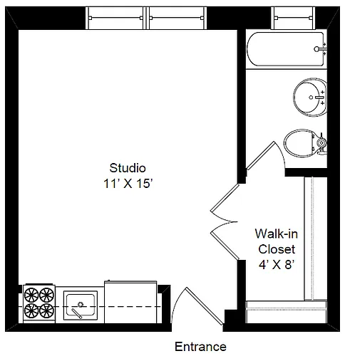 Floor plan Renovated Studio