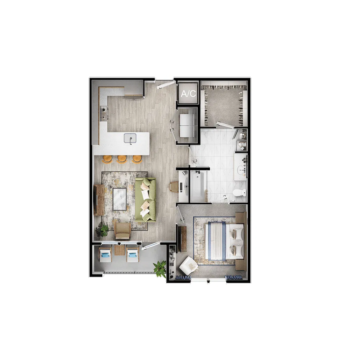 Floor plan 1X1 A