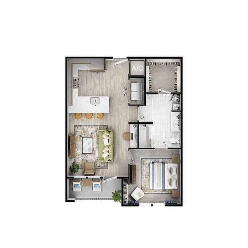 Floor plan 1X1 A