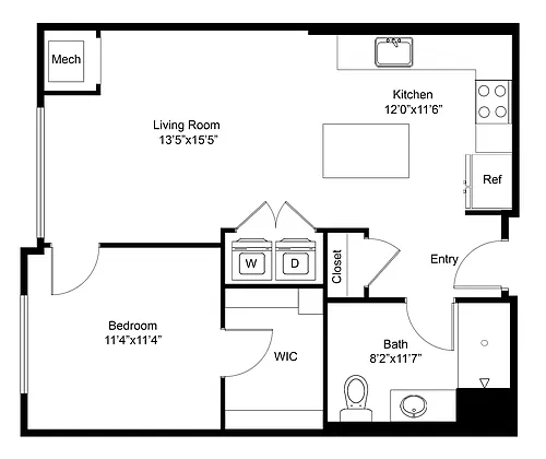 Floor plan B1, ADA
