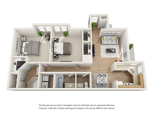 Floor plan 2 BR/2 BA - Sapphire