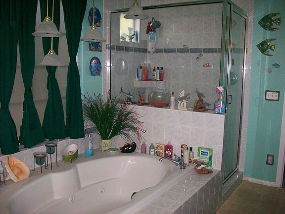 jetted tub. 2 person shower