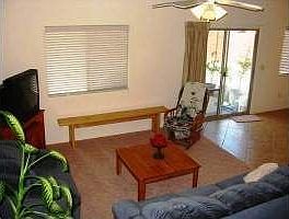 Family room viewed from stairway