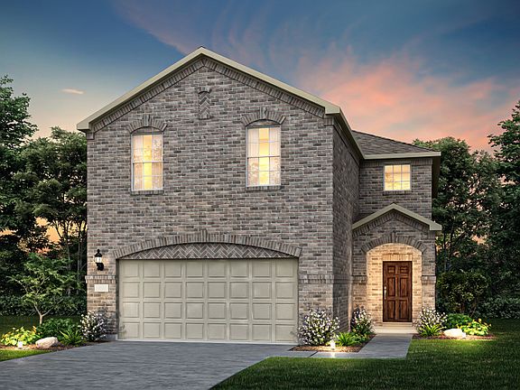 The Rybrook, a two-story home with 2-car garage, shown with Home Exterior B