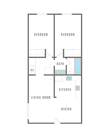 Floor plan 2 Bedroom 1 Bath