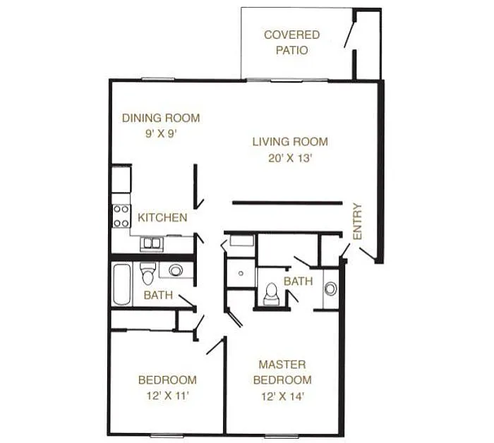 Floor plan 2Bed 2Bath
