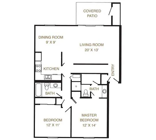 Floor plan 2Bed 2Bath