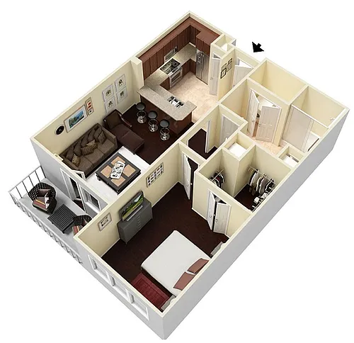 Floor plan Bellaire I Midrise