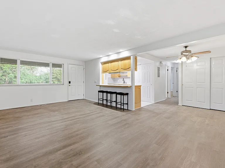 Living room with new paint and LVP flooring