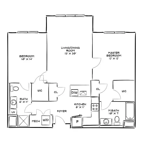 Floor plan Design 2C - W