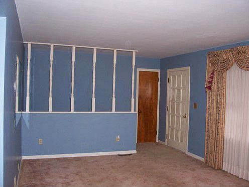 Living room with access to basement