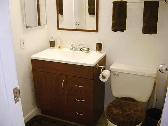 One of the three updated bathrooms