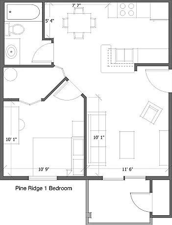 1 Bedroom floorplan 1 Bedroom floorplan