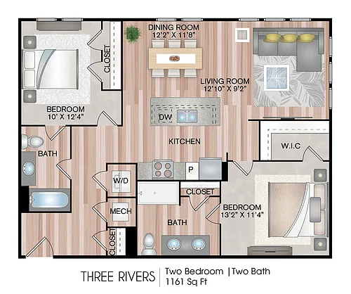 Floor plan Three Rivers