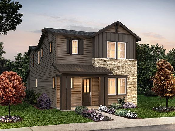 Two to three-story Aston plan shown in Elevation C with stunning accents.