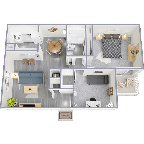 Floor plan 2 Bed 1 Bath