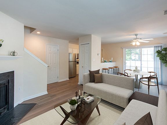 Living Room With Dining Area View