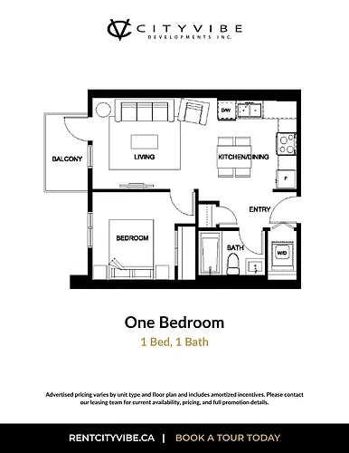 Floor plan 1 Bed - Type B