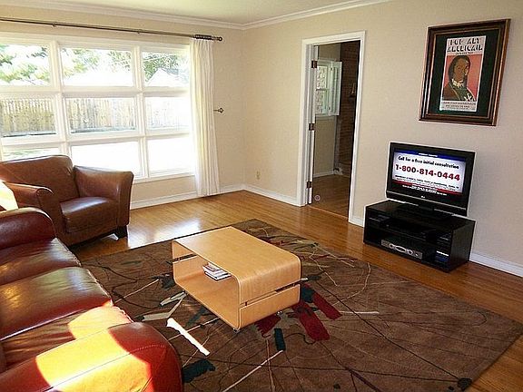 Beautiful picture window overlooks yard