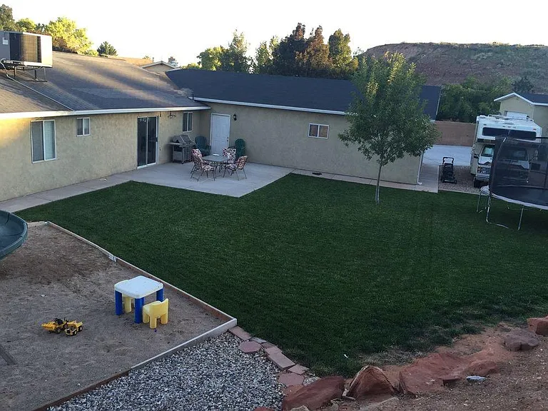 Back Yard with Play area and lots of Grass