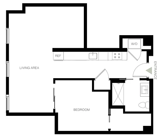 Floor plan 1BD, 1BTH G