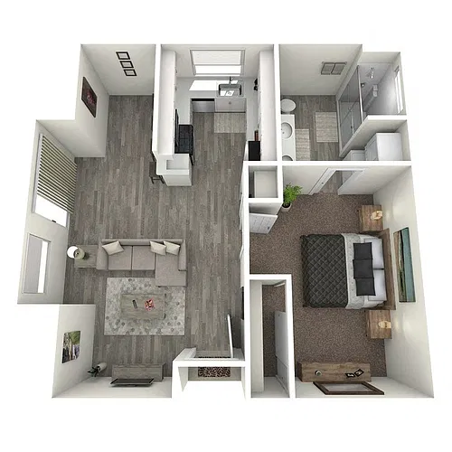 Floor plan One Bedroom One Bathroom BB5