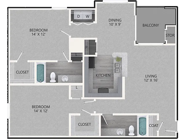Floor plan 2 BEDROOM