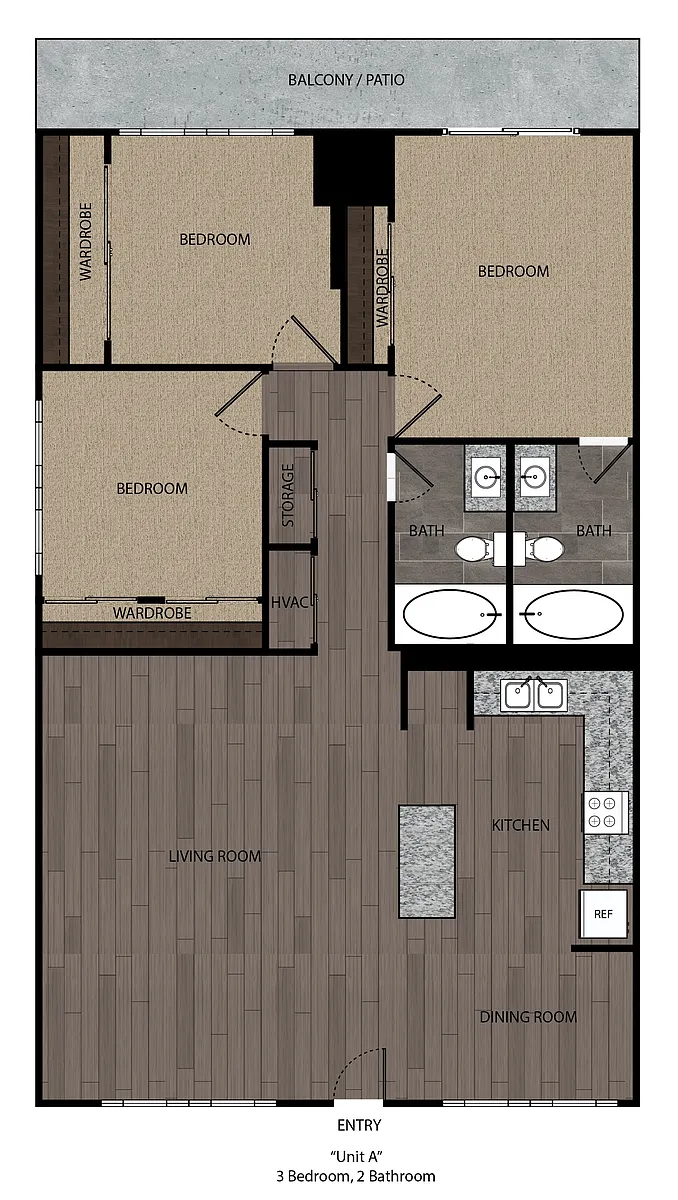 Floor plan 3 Bedroom- 1st Fl.