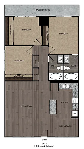 Floor plan 3 Bedroom- 2nd, 3rd, 4th Fl.