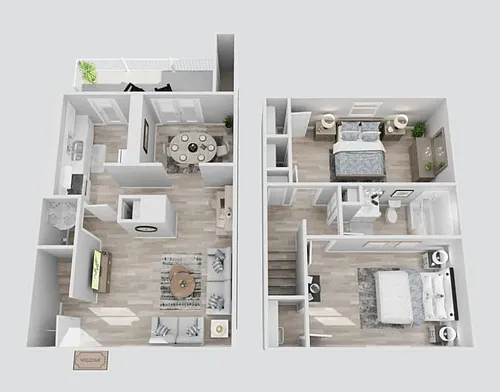 Floor plan 2 Bed 1.5 Bath TH