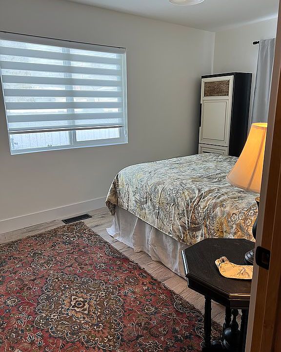 Bedroom with sliding door to