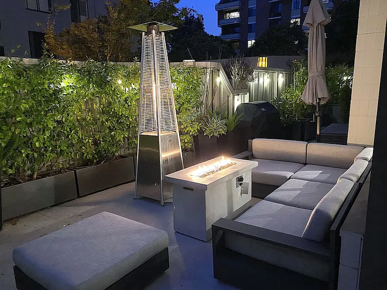 Private patio off the living room