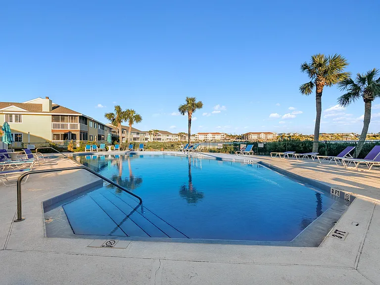 The solar-heated pool