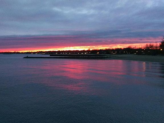 Vibrant winter sunset