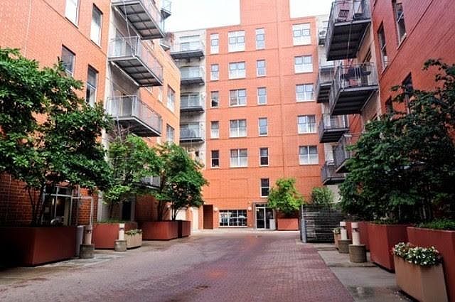 Outside of the building/radiant heat courtyard