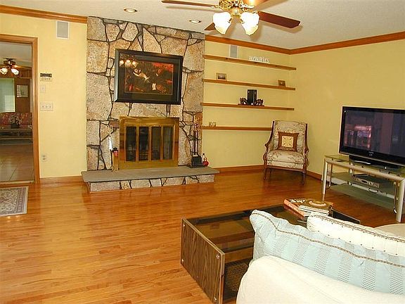 Family Room with gleaming hardwood floors