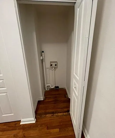 Closet for washer and dryer. Must be stackable.