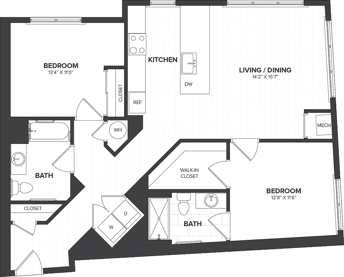 Floor plan 2 Bed/2 Bath-B5