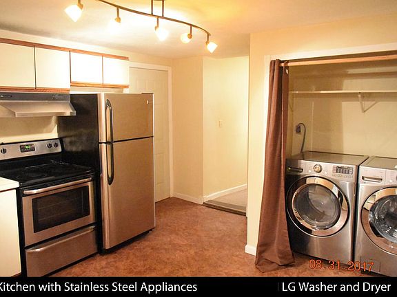 Upgraded Stainless Steel Appliances and Laundry inside the A
