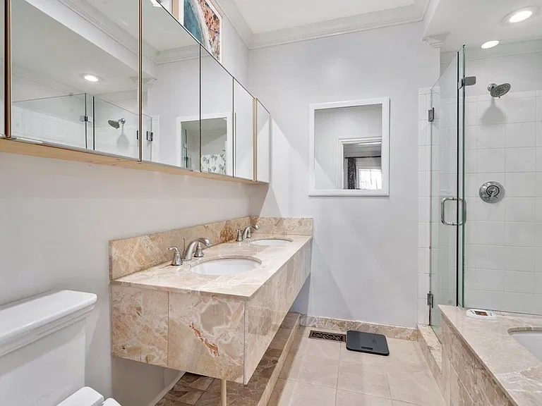 Primary bathroom with shower and tub