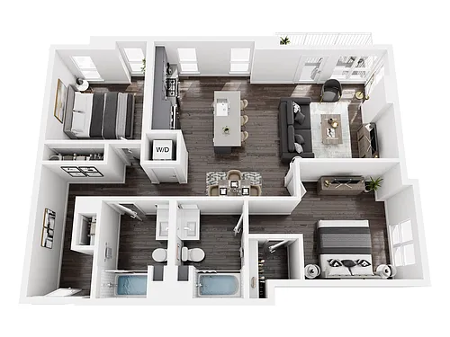 Floor plan 2x2-2BDC