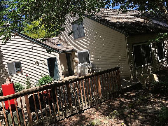 Backyard fenced deck