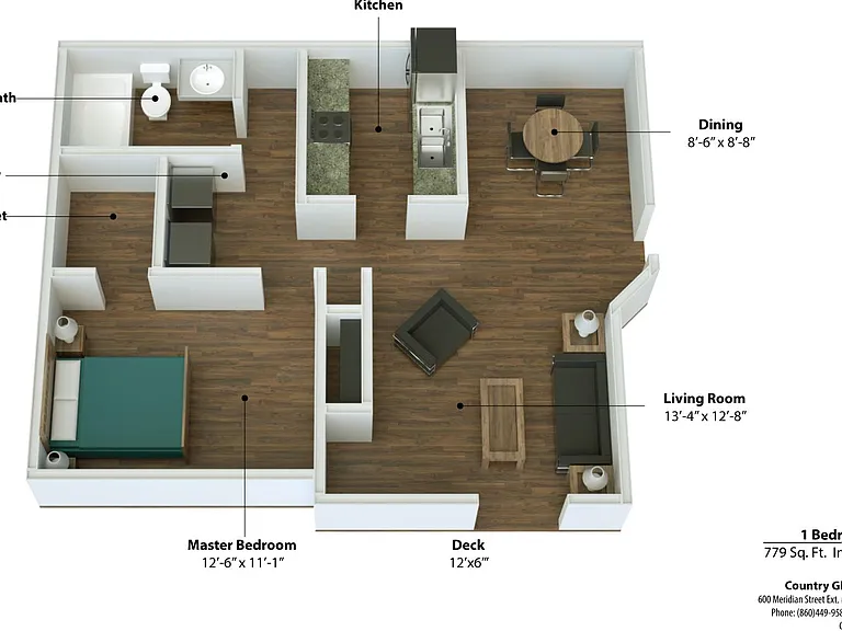One Bedroom Floor Plan