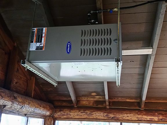 Furnace hung in porch
