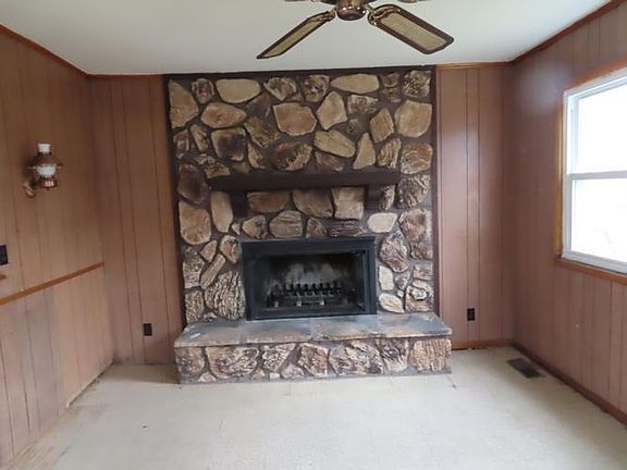 family room with fireplace